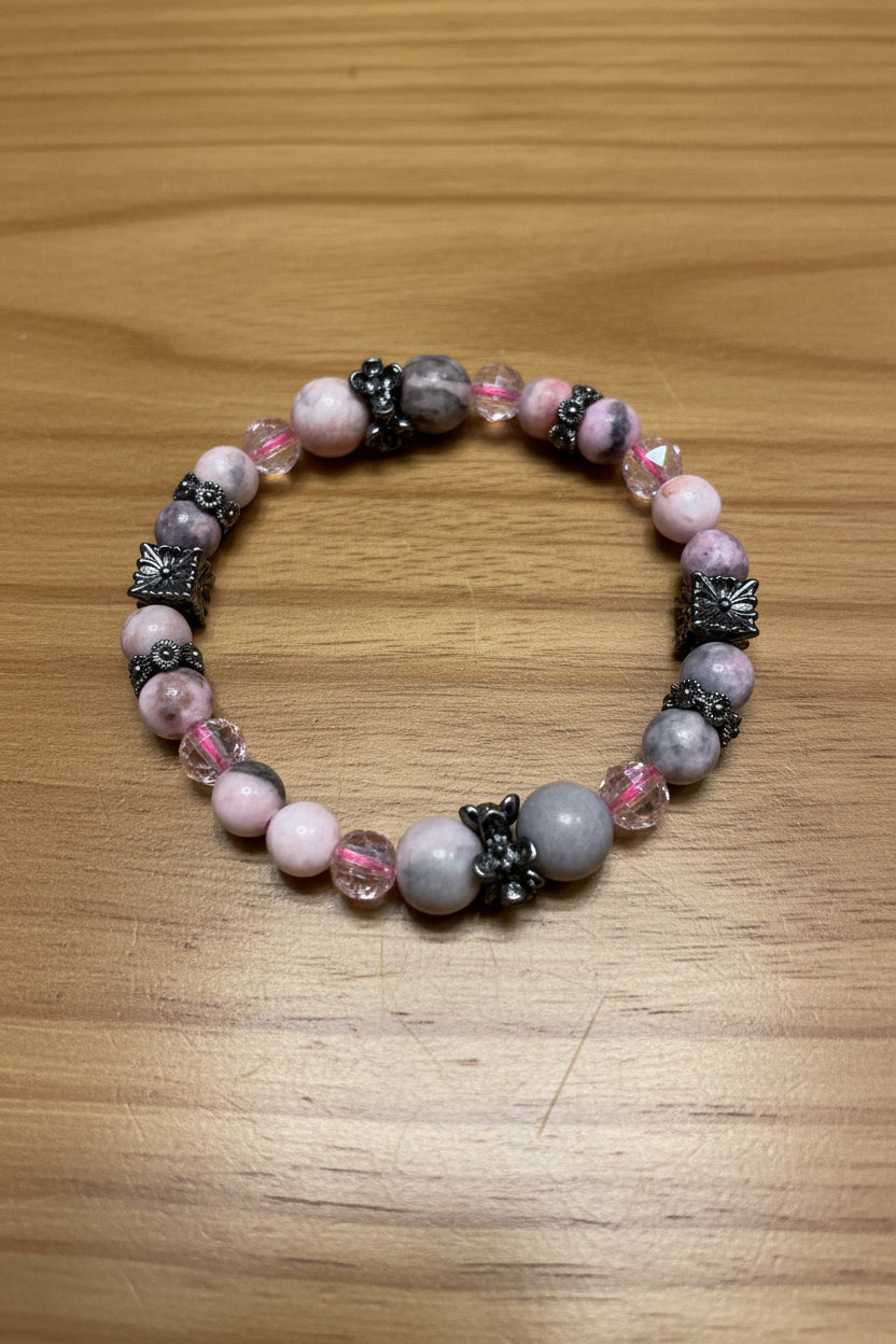 Luxury Pink Zebra Jasper Bracelet
