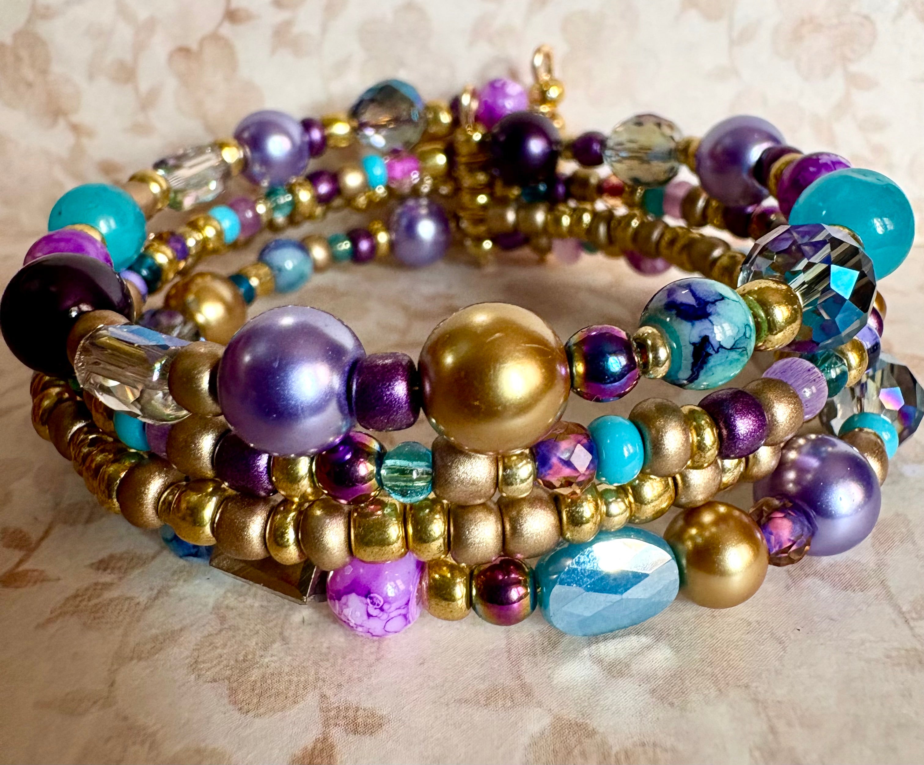 Luxury Beaded Glass Wraparound Bracelet