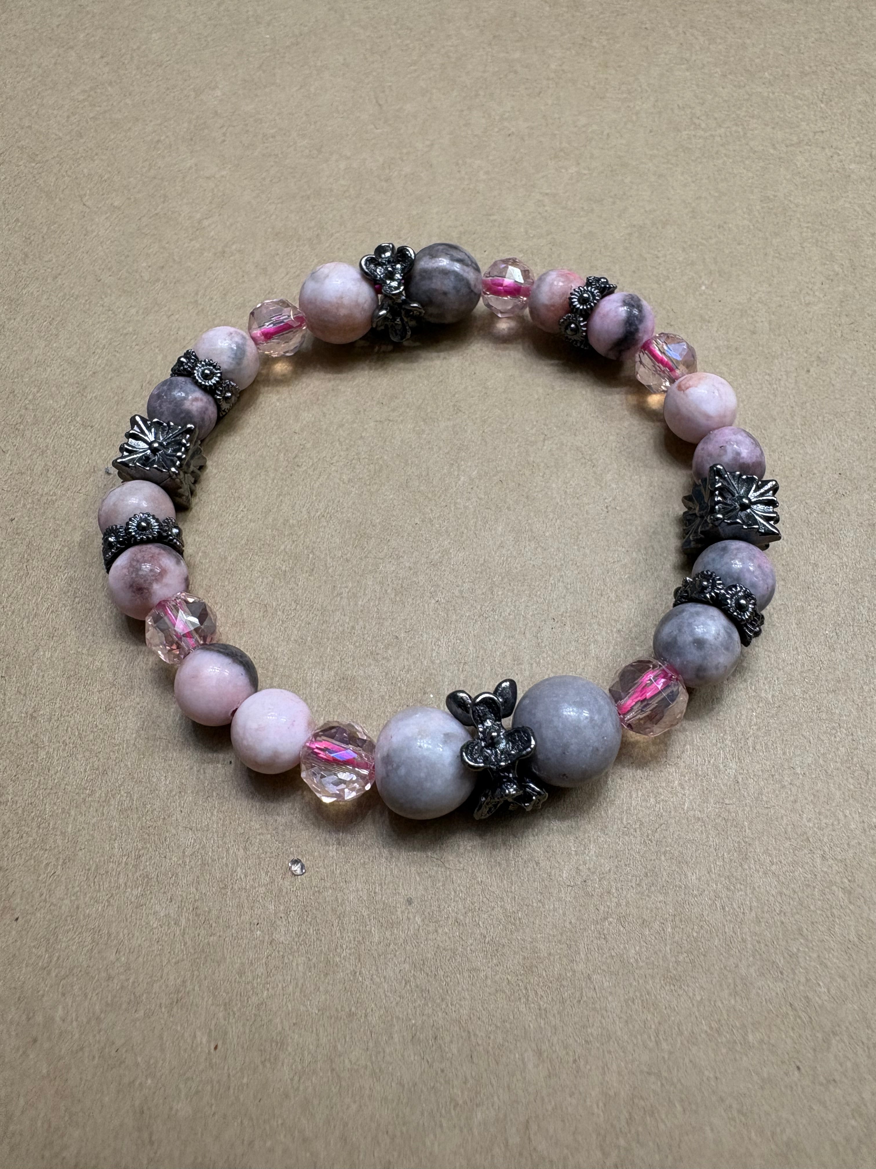 Luxury Pink Zebra Jasper Bracelet