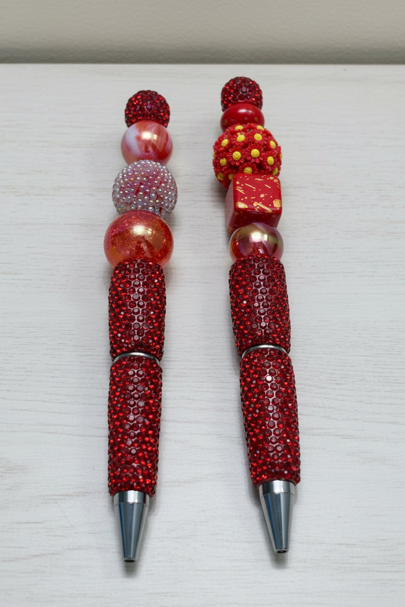 Strawberry Red Glitter Pens