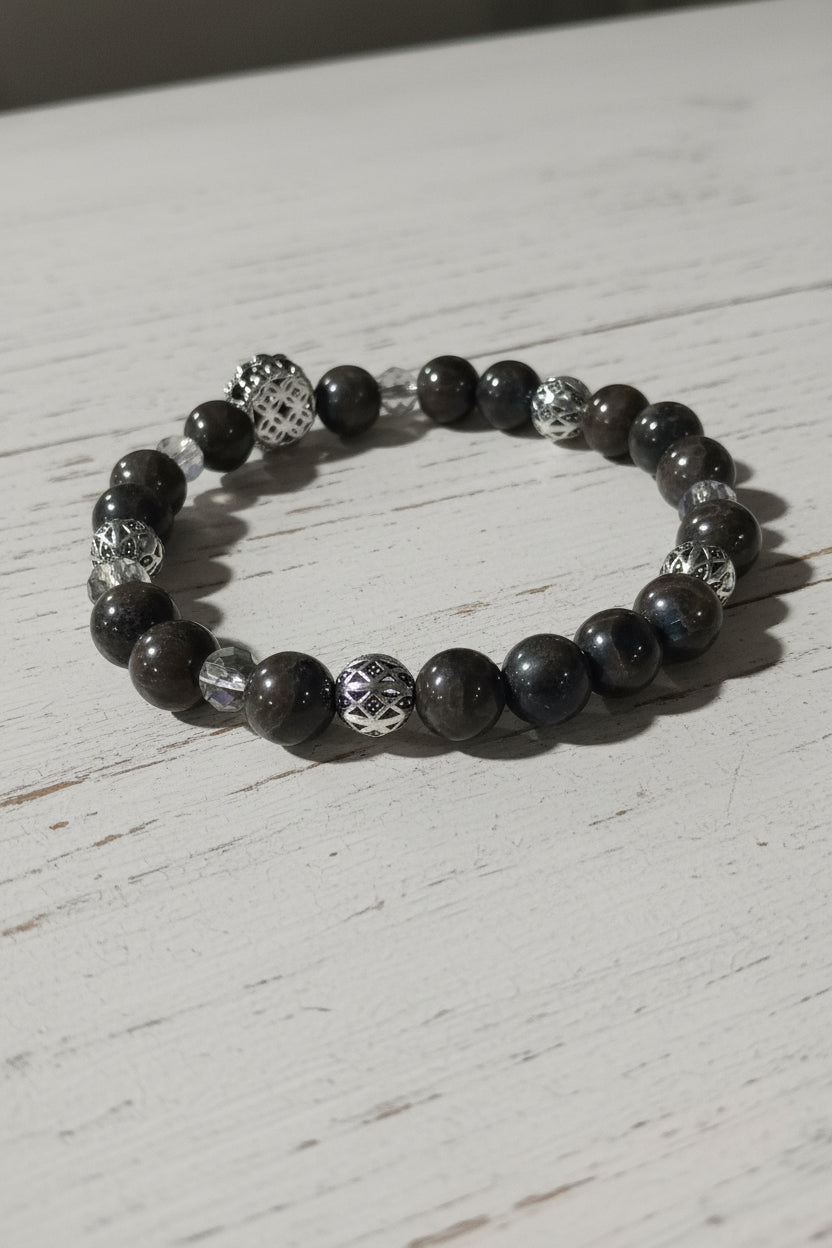 Luxury Black Moonstone beaded Bracelet