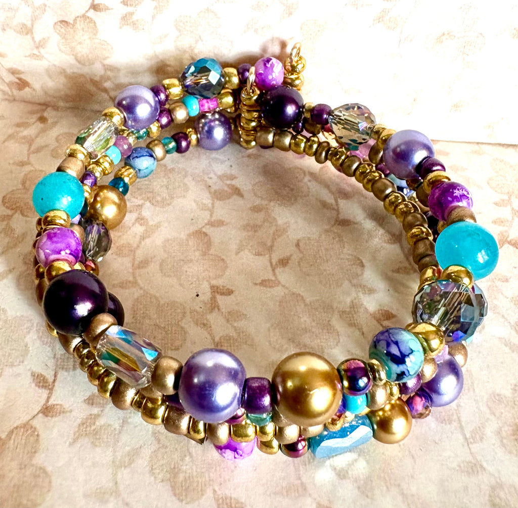 Luxury Beaded Glass Wraparound Bracelet