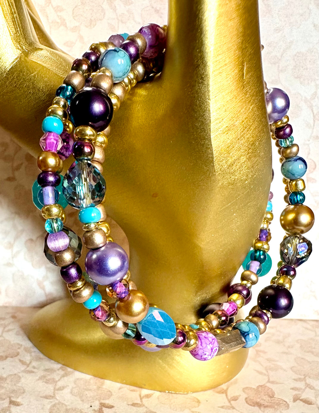 Luxury Beaded Glass Wraparound Bracelet
