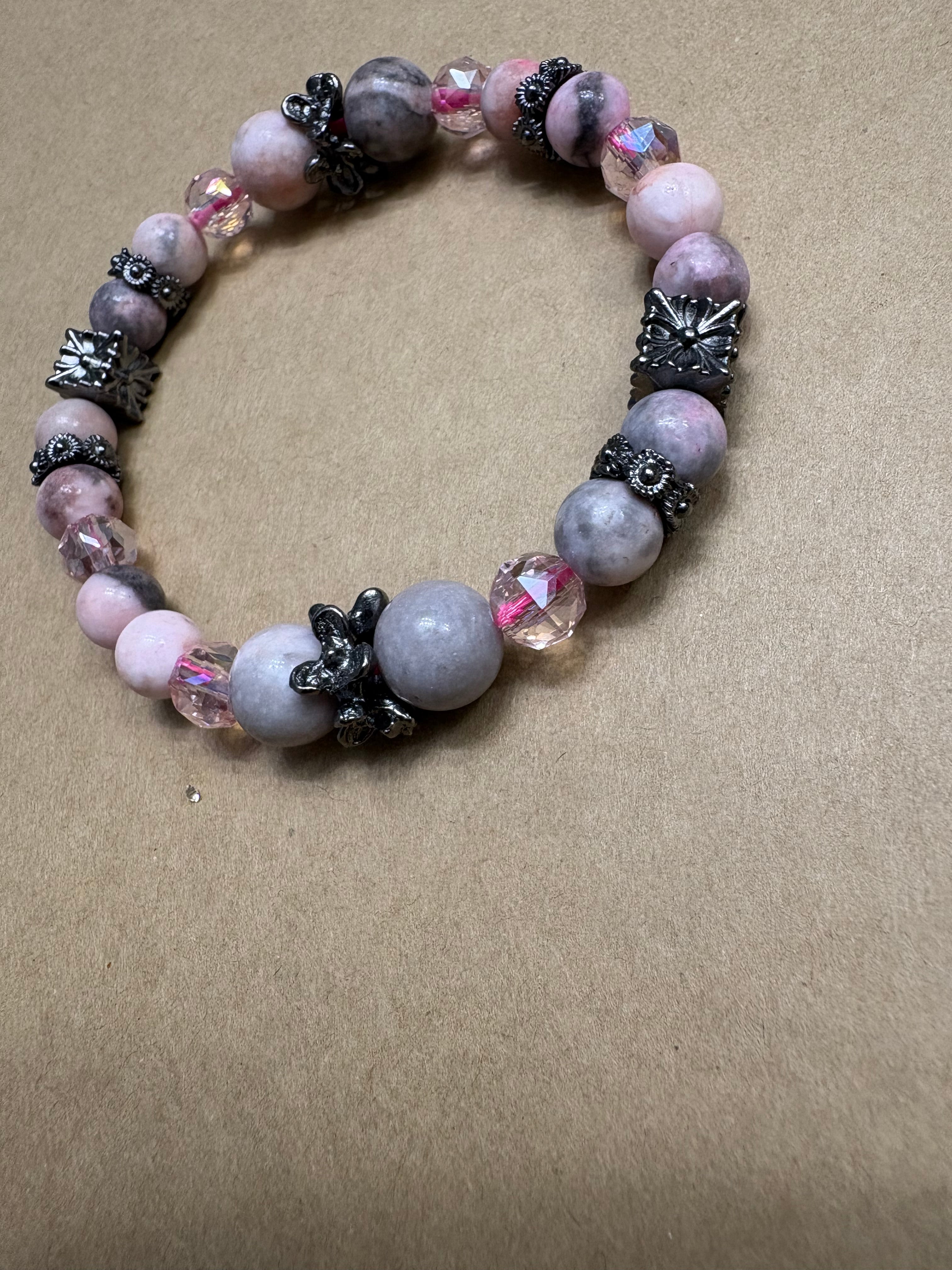 Luxury Pink Zebra Jasper Bracelet