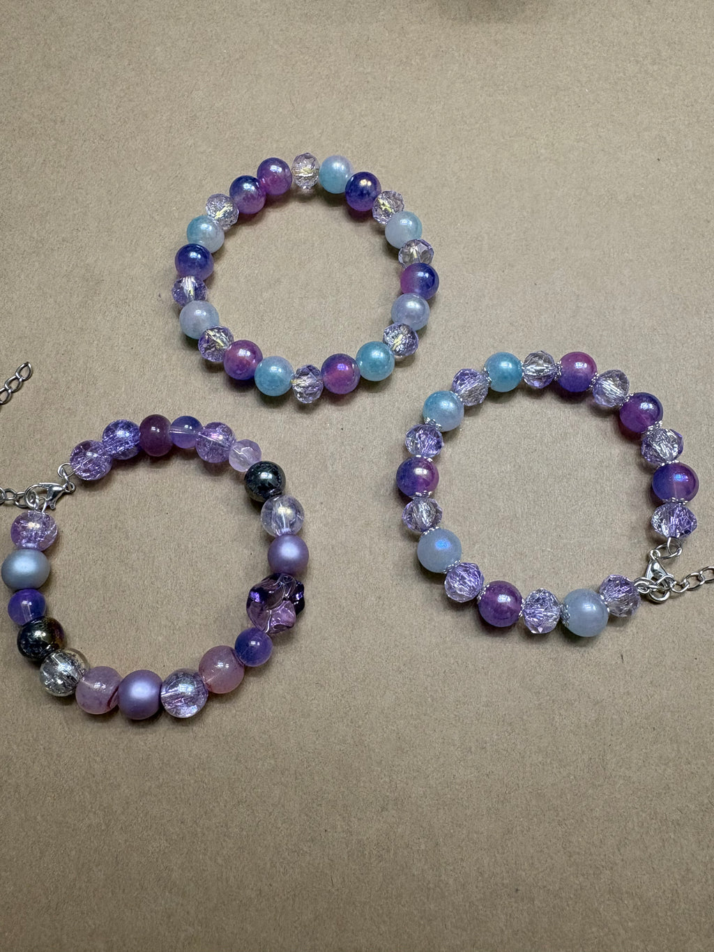 Trio Glass Beaded Bracelet Set
