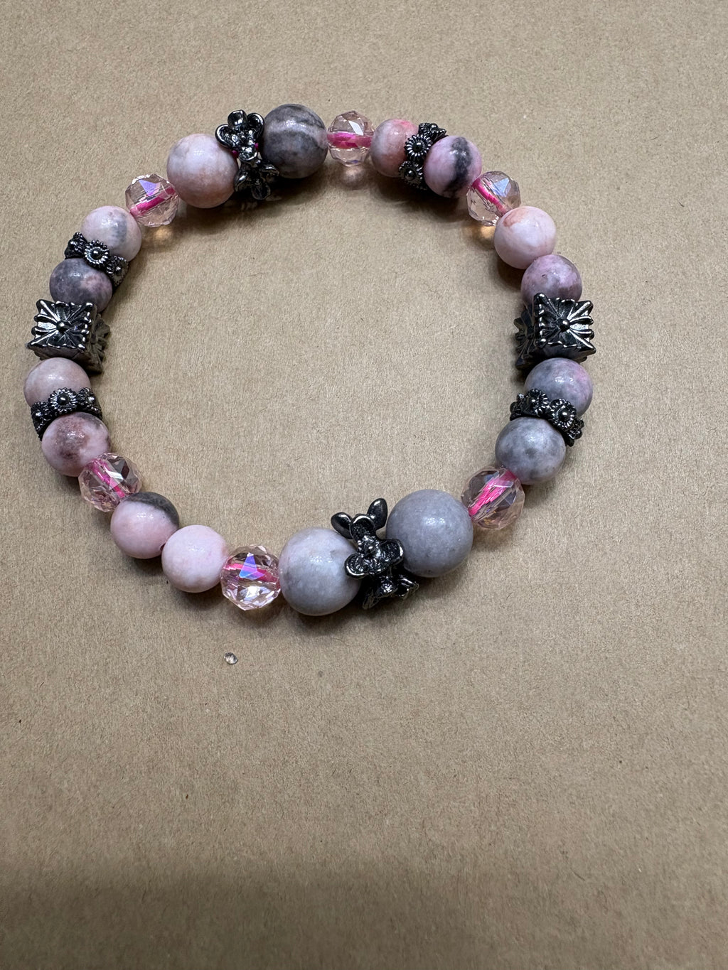 Luxury Pink Zebra Jasper Bracelet