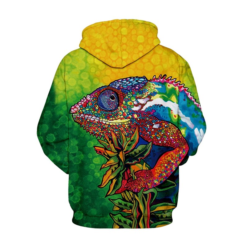 Plus Size 3D  Green Frog Hoodies Sweatshirts