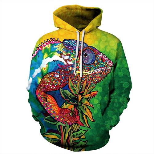 Plus Size 3D  Green Frog Hoodies Sweatshirts