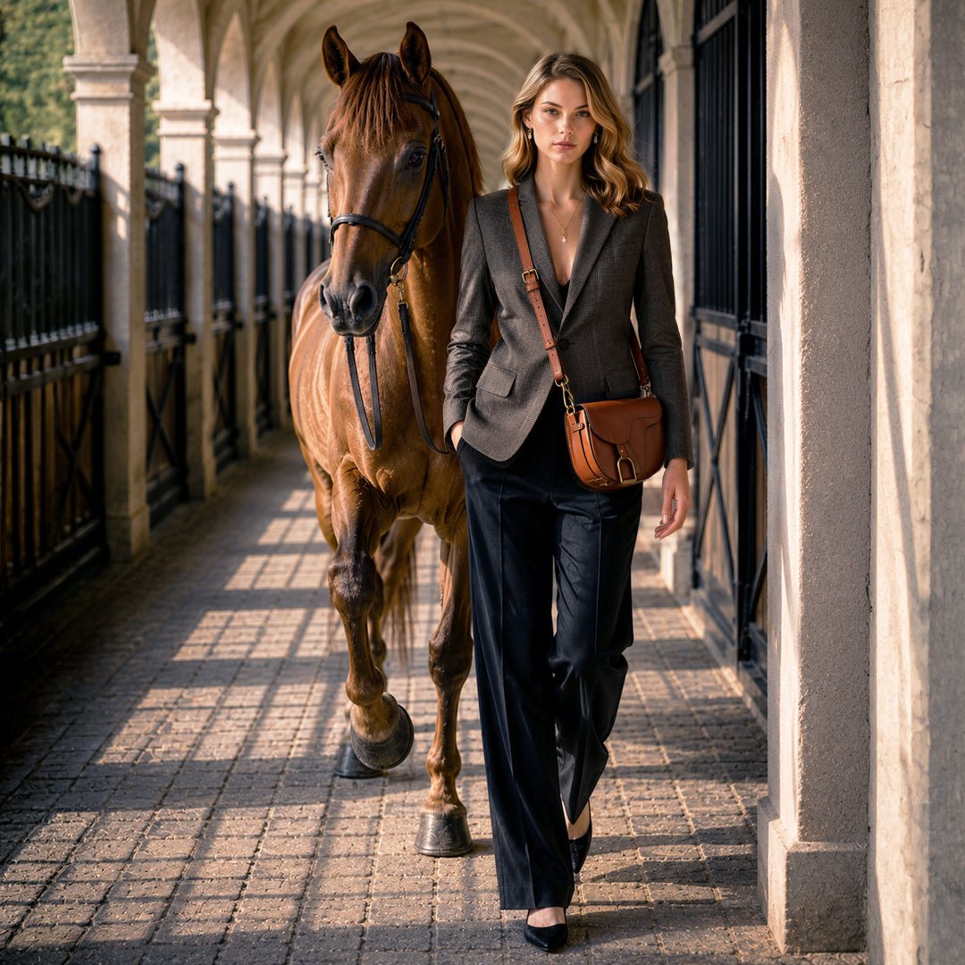 Signature Saddle Bag - Luxury Leather Handbag in Cognac
